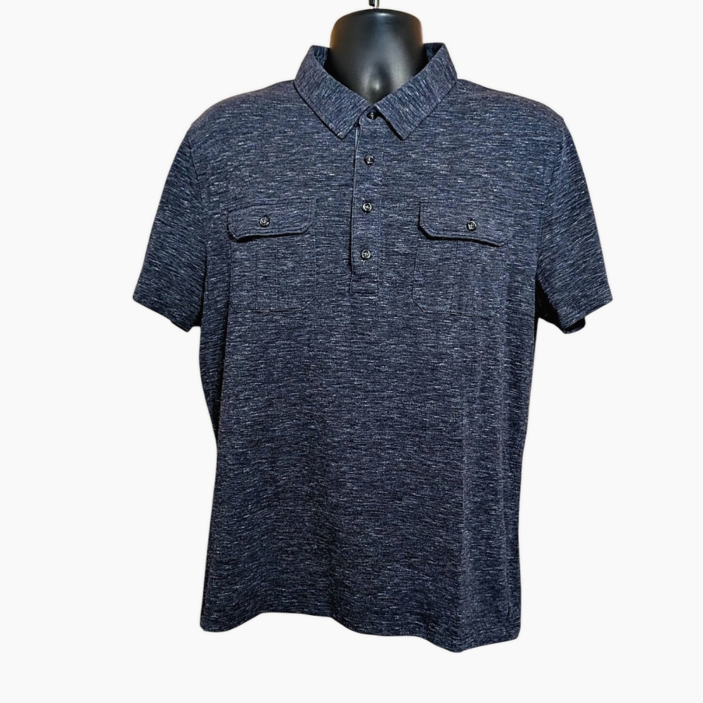 Express Heathered Blue Polo Shirt